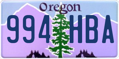 OR license plate 994HBA