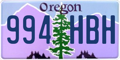 OR license plate 994HBH