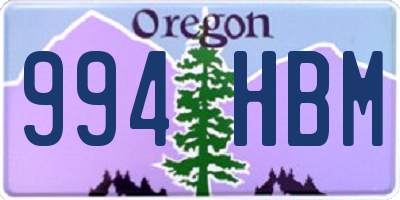 OR license plate 994HBM