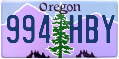 OR license plate 994HBY