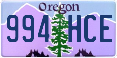 OR license plate 994HCE