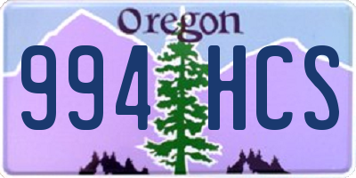 OR license plate 994HCS