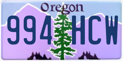 OR license plate 994HCW