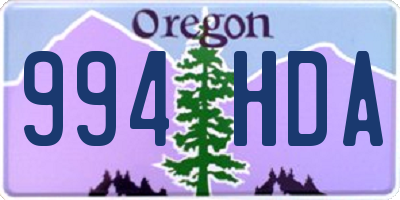 OR license plate 994HDA