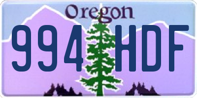 OR license plate 994HDF