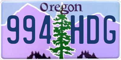 OR license plate 994HDG