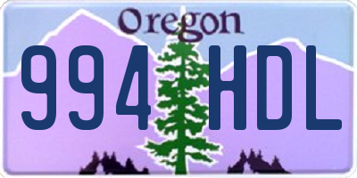 OR license plate 994HDL