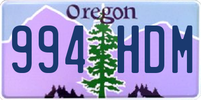 OR license plate 994HDM