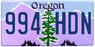 OR license plate 994HDN