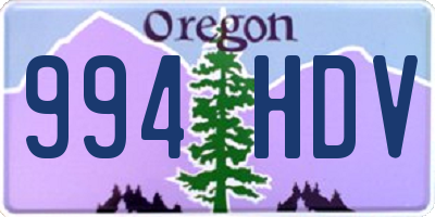 OR license plate 994HDV