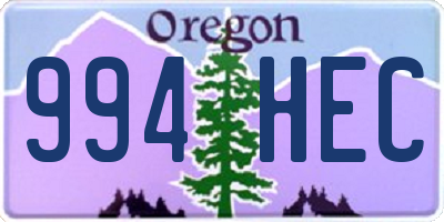 OR license plate 994HEC
