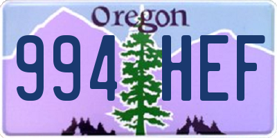 OR license plate 994HEF