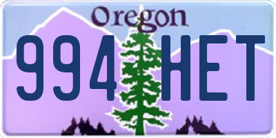 OR license plate 994HET