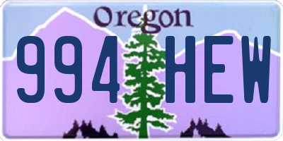 OR license plate 994HEW