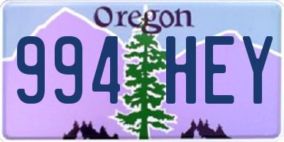 OR license plate 994HEY