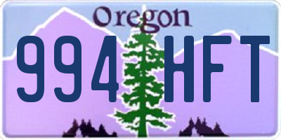 OR license plate 994HFT