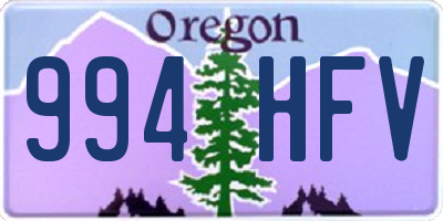 OR license plate 994HFV