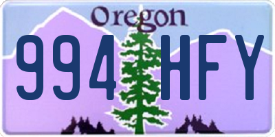 OR license plate 994HFY