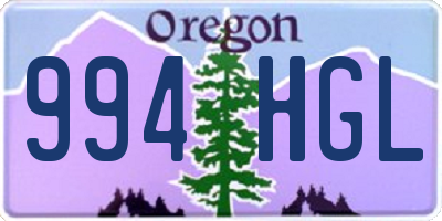 OR license plate 994HGL