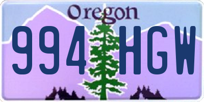 OR license plate 994HGW