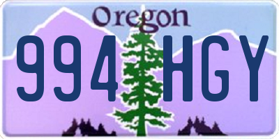 OR license plate 994HGY