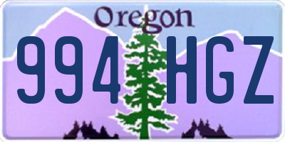 OR license plate 994HGZ