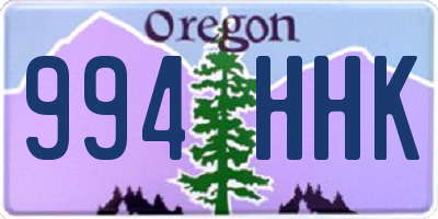 OR license plate 994HHK