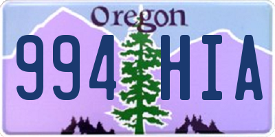 OR license plate 994HIA