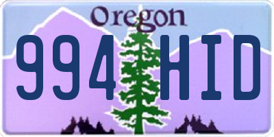 OR license plate 994HID