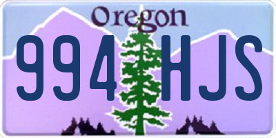 OR license plate 994HJS