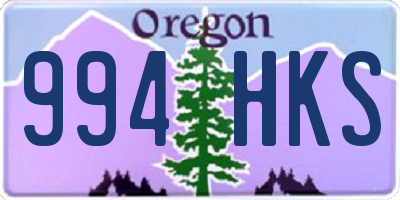 OR license plate 994HKS