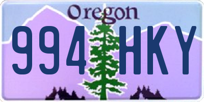 OR license plate 994HKY