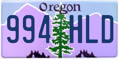 OR license plate 994HLD