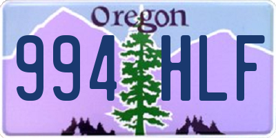 OR license plate 994HLF