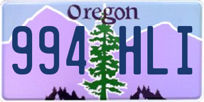 OR license plate 994HLI