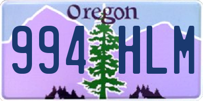 OR license plate 994HLM