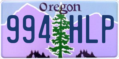 OR license plate 994HLP