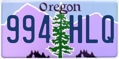 OR license plate 994HLQ