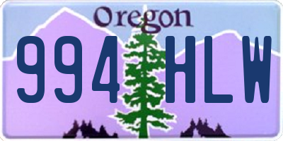 OR license plate 994HLW