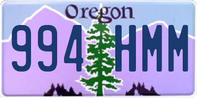 OR license plate 994HMM