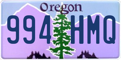 OR license plate 994HMQ