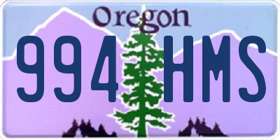 OR license plate 994HMS