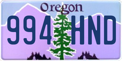 OR license plate 994HND