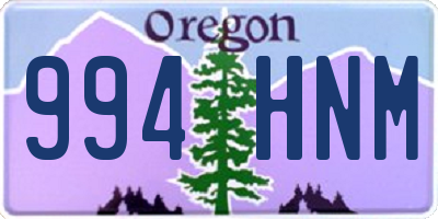 OR license plate 994HNM