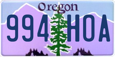 OR license plate 994HOA