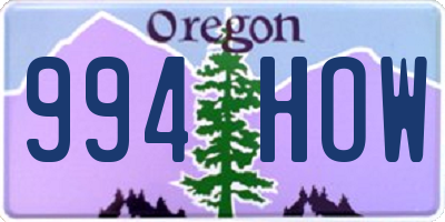 OR license plate 994HOW