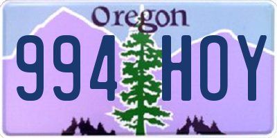 OR license plate 994HOY