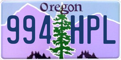 OR license plate 994HPL