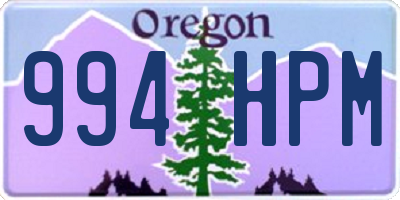 OR license plate 994HPM