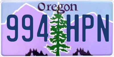 OR license plate 994HPN